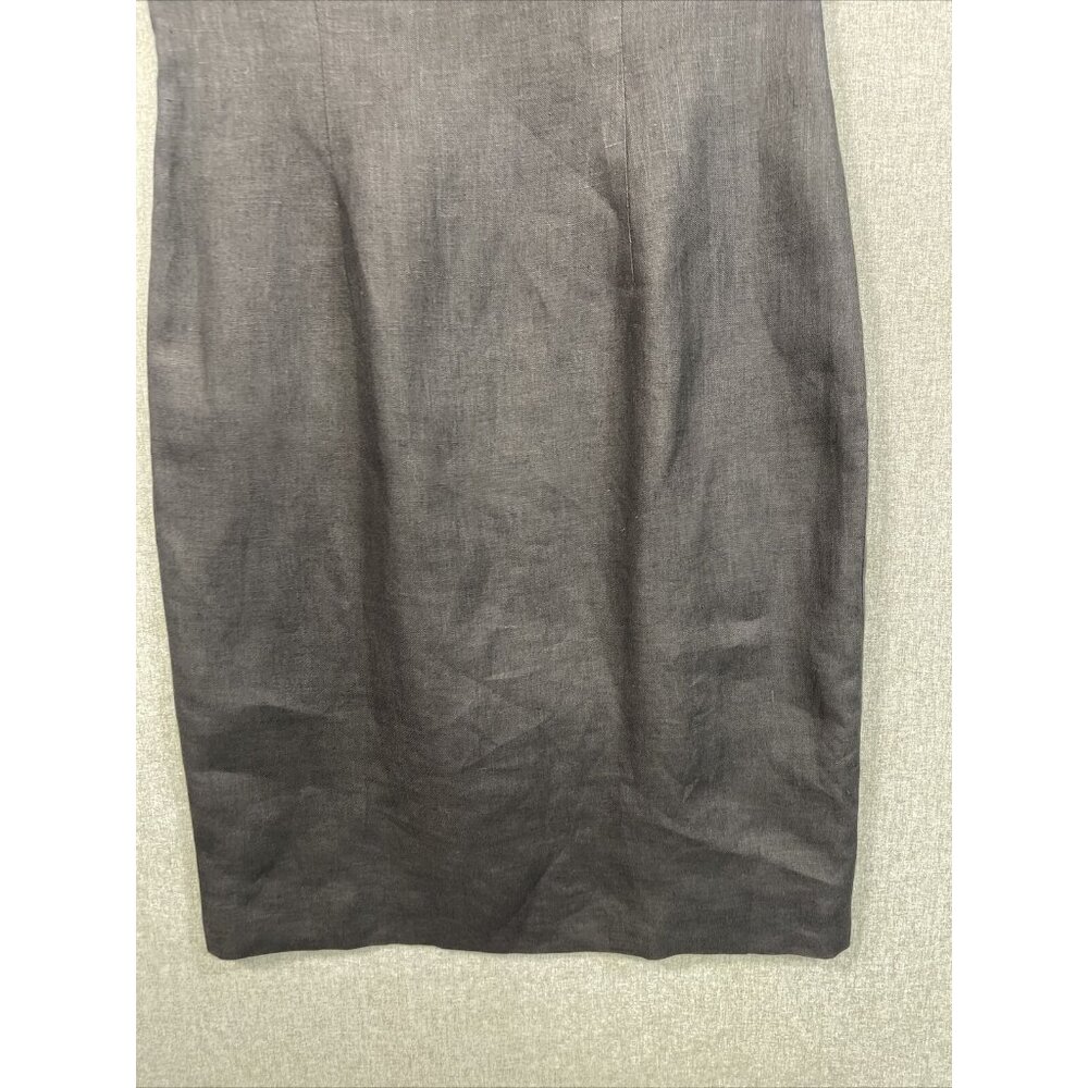 Steven Stockman Women’s 100% Linen Dress Size 4 Black Back Bow - Picture 7 of 11